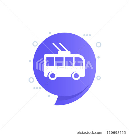 trolleybus icon, city transport vector 110698533