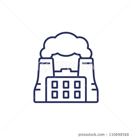 carbon emissions, industrial pollution line icon carbon emissions, industrial pollution line icon 110698568