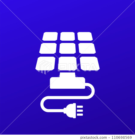 solar panel icon with electric plug solar panel icon with electric plug 110698569