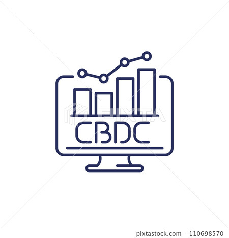 CBDC line icon with a graph CBDC line icon with a graph 110698570