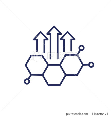 Human growth hormone, HGH line icon 110698571