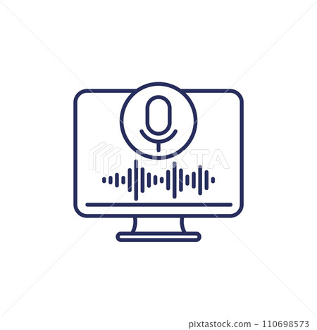 voice recognition line icon on white 110698573