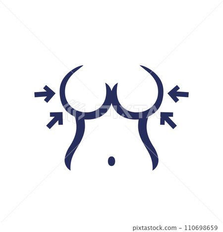 breast reduction surgery icon on white 110698659