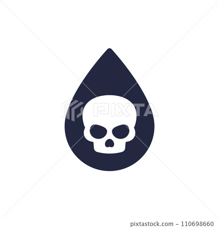 toxin icon with drop and skull 110698660