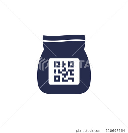 bag with qr code icon on white 110698664