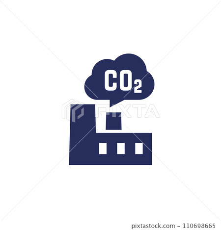 carbon emissions of factory icon 110698665