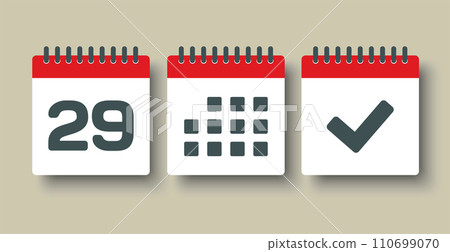Vector icon page calendar - 29 day, agenda, done Vector icon page calendar - 29 day, agenda, done 110699070