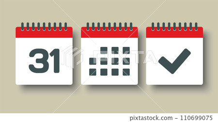 Vector icon page calendar - 31 day, agenda, done 110699075