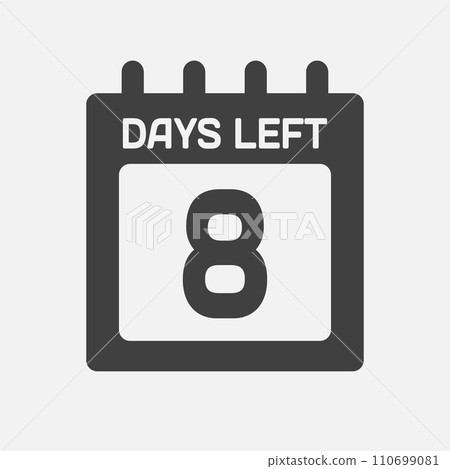 Countdown daily page calendar icon - 8 days left 110699081