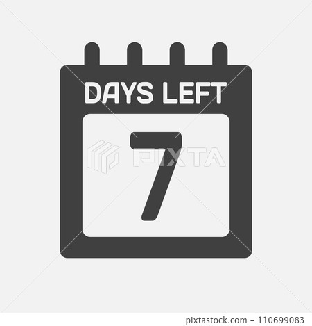 Countdown daily page calendar icon - 7 days left 110699083