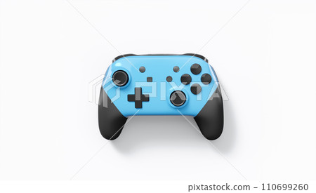 Realistic colorful video game joystick or gamepad with color buttons on white Realistic colorful video game joystick or gamepad with color buttons on white 110699260