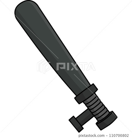 Police Baton Cartoon Colored Clipart Illustration 110700802