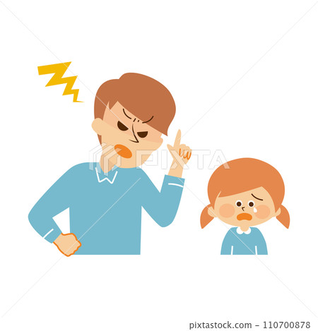 成人對孩子生氣的可愛插圖 110700878