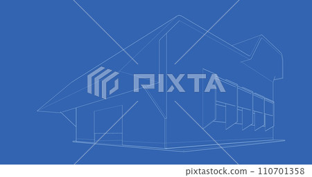 3D illustration of building project 110701358