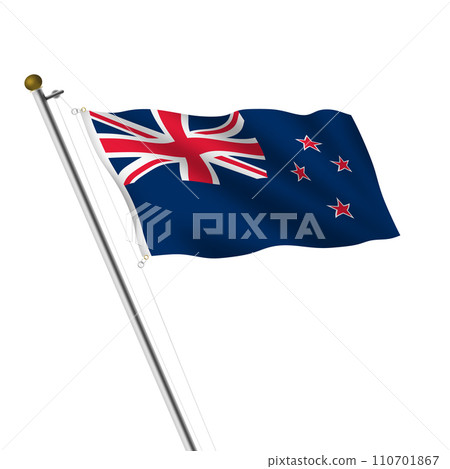 New Zealand Flagpole 3d illustration 110701867