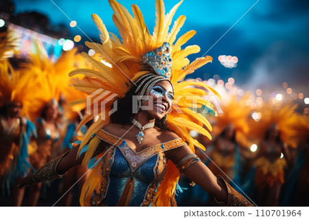 Rio Carnival Dancer in Vibrant Costume Rio Carnival Dancer in Vibrant Costume 110701964
