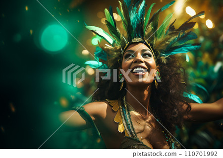 Rio Carnival Dancer in Vibrant Costume Rio Carnival Dancer in Vibrant Costume 110701992