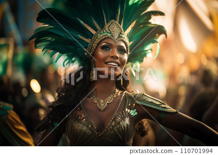 Rio Carnival Dancer in Vibrant Costume Rio Carnival Dancer in Vibrant Costume 110701994