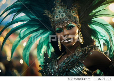 Rio Carnival Dancer in Vibrant Costume Rio Carnival Dancer in Vibrant Costume 110701997