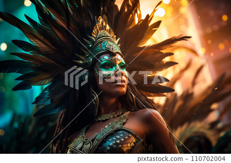 Rio Carnival Dancer in Vibrant Costume 110702004