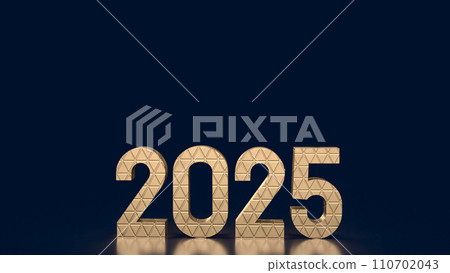The gold number 2025 for new year or celebration concept 3d rendering. 110702043