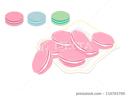 簡單的馬卡龍插畫 簡單的馬卡龍插畫 110703700