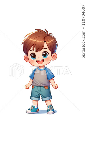 Boy with a cheerful smile, full body included 110704007