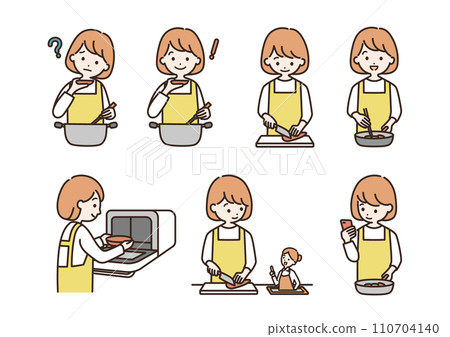 婦女做飯的插圖集 婦女做飯的插圖集 110704140
