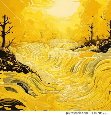 金色的秋天森林景觀 110704220