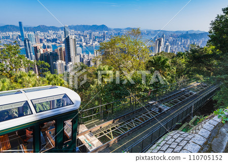 Hong Kong Victoria Harbor and Peak Tram 110705152