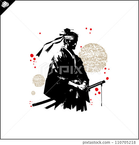 Samurai. Japan warrior whith katana sward. Samurai. Japan warrior whith katana sward. 110705218
