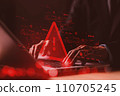 System hacked warning alert on notebook (Laptop). Cyber attack on computer network, Virus, Spyware, Malware or Malicious software. Cyber security and cybercrime. Compromised information interne 110705245