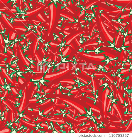 Red hot pepper. Seamless Texture Pattern Vector. Eps. Red hot pepper. Seamless Texture Pattern Vector. Eps. 110705267