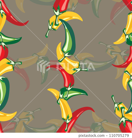 Red hot pepper. Seamless Texture Pattern Vector. Eps. 110705279