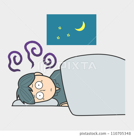 A man who can't sleep because his eyes are clear 110705348