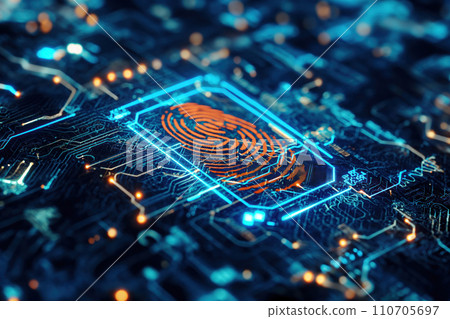 AI-generated content. Smart protection cyber technology security system based on fingerprint identification AI Generation AI-generated content. Smart protection cyber technology security system based on fingerprint identification AI Generation 110705697