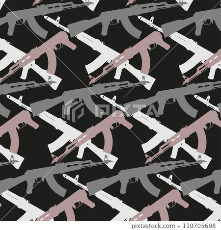 AK. Kalashnikov Russian Soviet rifle gun steamless texture. Vector. Eps. AK. Kalashnikov Russian Soviet rifle gun steamless texture. Vector. Eps. 110705698