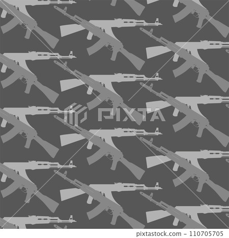 AK. Kalashnikov Russian Soviet rifle gun steamless texture. Vector. Eps. 110705705