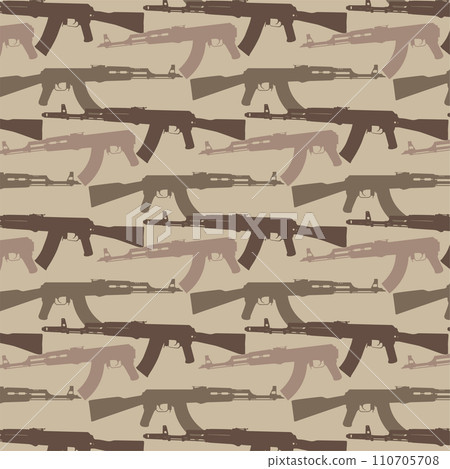 AK. Kalashnikov Russian Soviet rifle gun steamless texture. Vector. Eps. 110705708