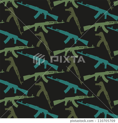 AK. Kalashnikov Russian Soviet rifle gun steamless texture. Vector. Eps. AK. Kalashnikov Russian Soviet rifle gun steamless texture. Vector. Eps. 110705709