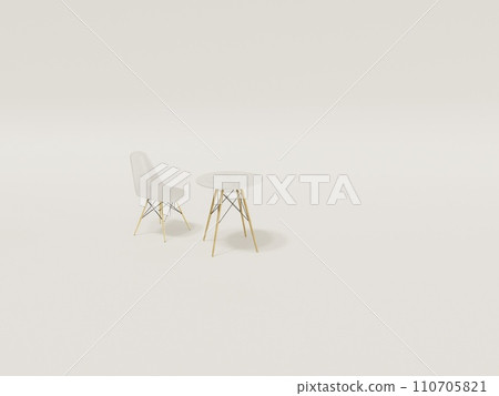 [3DCG] 水平背景伊姆斯貝殼椅與桌子 110705821