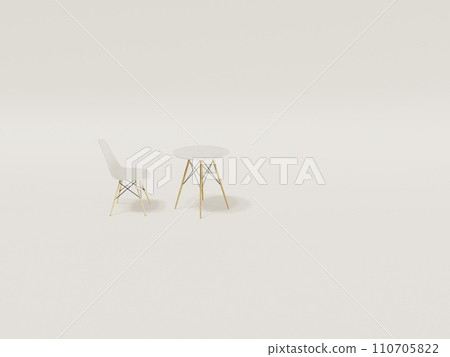 [3DCG] 水平背景伊姆斯貝殼椅與桌子 110705822