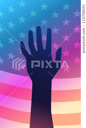 Martin Luther King Jr. Day black man and USA flag MLK banner vertical 110706041