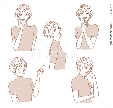 短髮女上半身 110706714