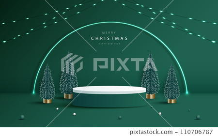 Cosmetic background for product, branding and packaging presentation. geometry form square molding on podium stage with red glittering light effect background. vector design. Cosmetic background for product, branding and packaging presentation. geometry form square molding on podium stage with red glittering light effect background. vector design. 110706787