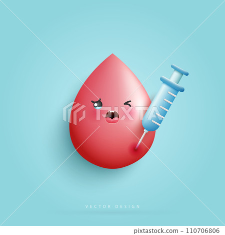 Cartoon blood is hurt and sad unhealthy Infected blood affects health. blood and syringe. health care, hospital. cartoon character style. vector design. Cartoon blood is hurt and sad unhealthy Infected blood affects health. blood and syringe. health care, hospital. cartoon character style. vector design. 110706806
