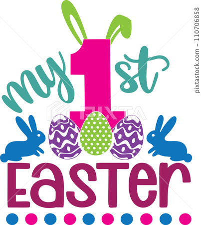 My 1st Easter, Spring, Easter, Tulips Flower, Happy Easter Vector Illustration File My 1st Easter, Spring, Easter, Tulips Flower, Happy Easter Vector Illustration File 110706858