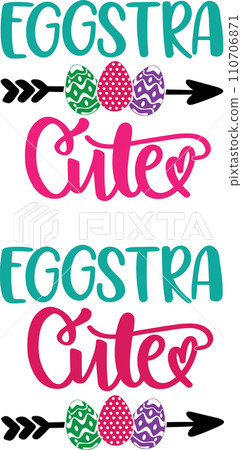 Eggstra Cute, Spring, Easter, Tulips Flower, Happy Easter Vector Illustration File Eggstra Cute, Spring, Easter, Tulips Flower, Happy Easter Vector Illustration File 110706871