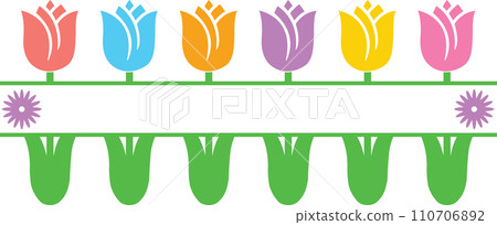 Tulip Frame, Spring, Easter, Tulips Flower, Happy Easter Vector Illustration File Tulip Frame, Spring, Easter, Tulips Flower, Happy Easter Vector Illustration File 110706892