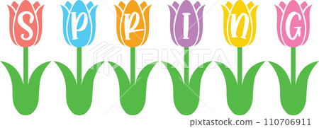 Spring, Easter, Tulips Flower, Happy Easter Vector Illustration File Spring, Easter, Tulips Flower, Happy Easter Vector Illustration File 110706911